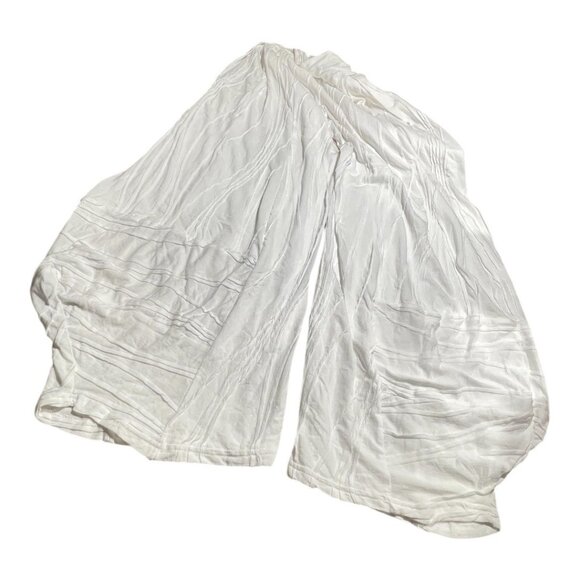 Windhorse Womens White Flowy Boho Cotton Elastic Waist Wide-Leg Pants L/XL - Picture 11 of 17